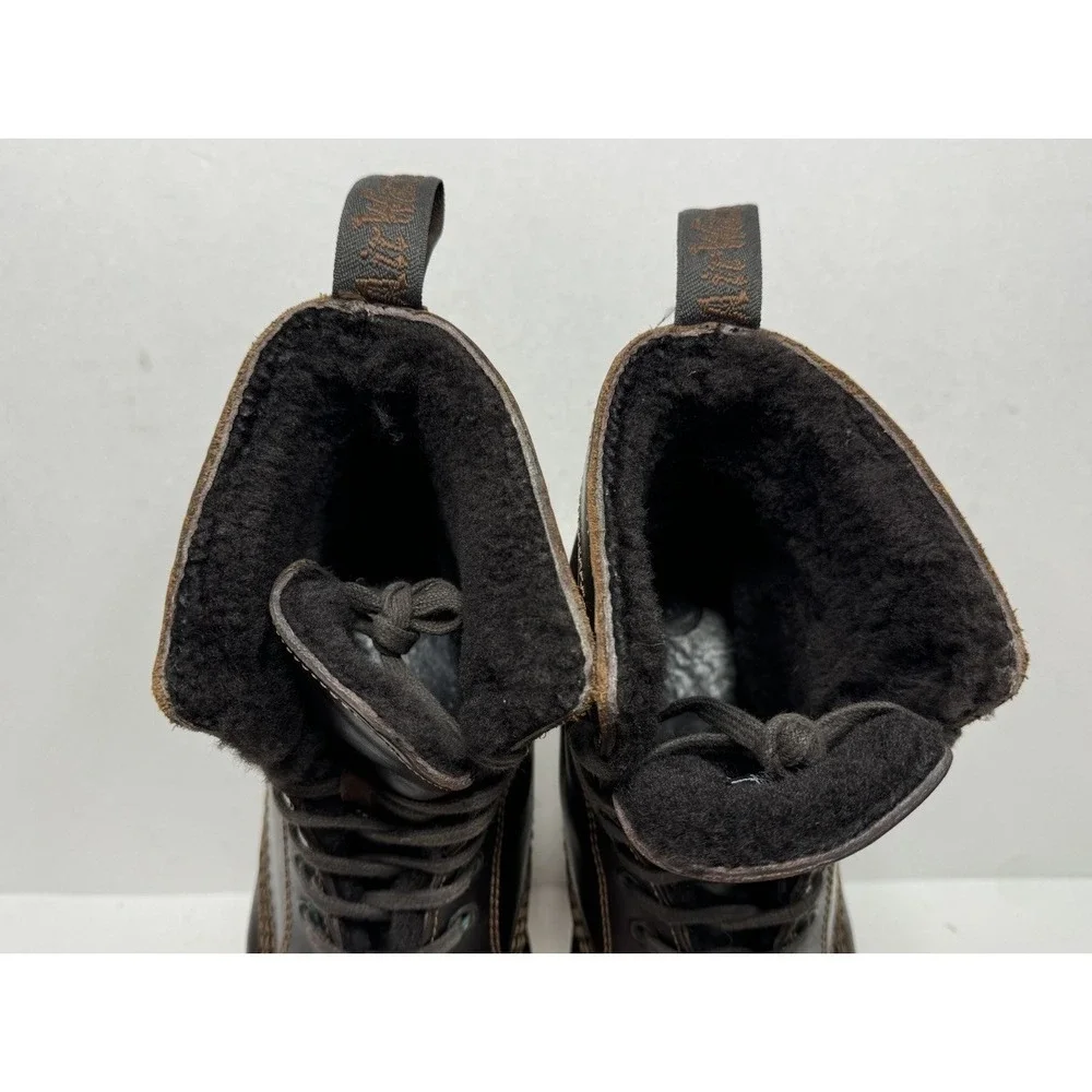 Dr. Martens Daniel‎ Air Wair Brown Leather Shearling Lining Boots Mens Sz 9